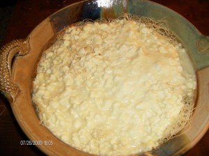 kunafa cheese over dough