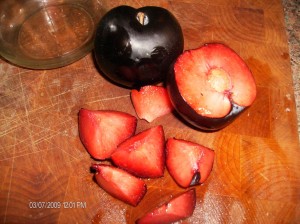 cut plums