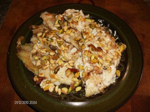 cooked fish with nuts