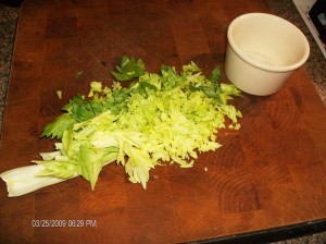 cellery being chopped