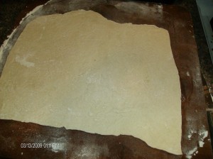 dough rolled out