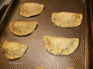 cookie sheet with cheese dumpling